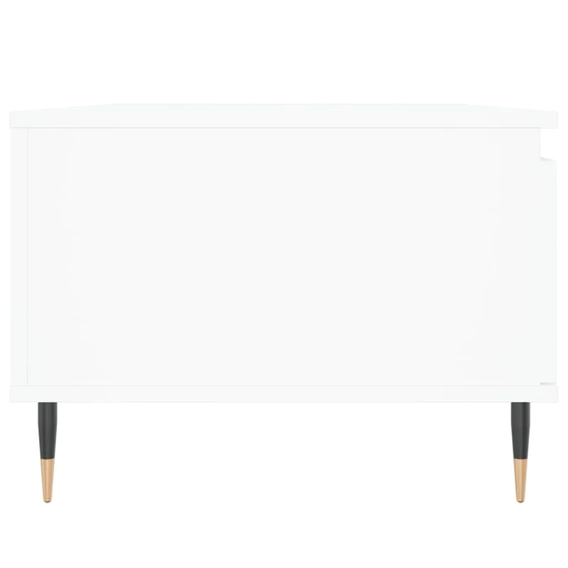 Table basse avec tiroir design moderne et contemporaine 90 x 50 x 36,5 cm bois d'ingénierie blanc et métal DEC038001