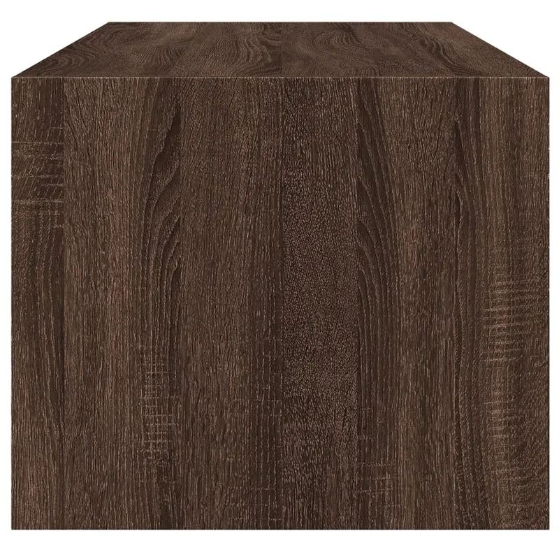 Table basse de salon design moderne avec portes en verre 102 x 50 x 42 cm bois d'ingénierie marron et verre DEC037728