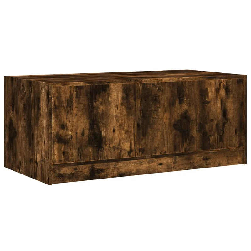 Table basse de salon design moderne avec portes en verre 102 x 50 x 42 cm bois d'ingénierie marron et verre DEC037725