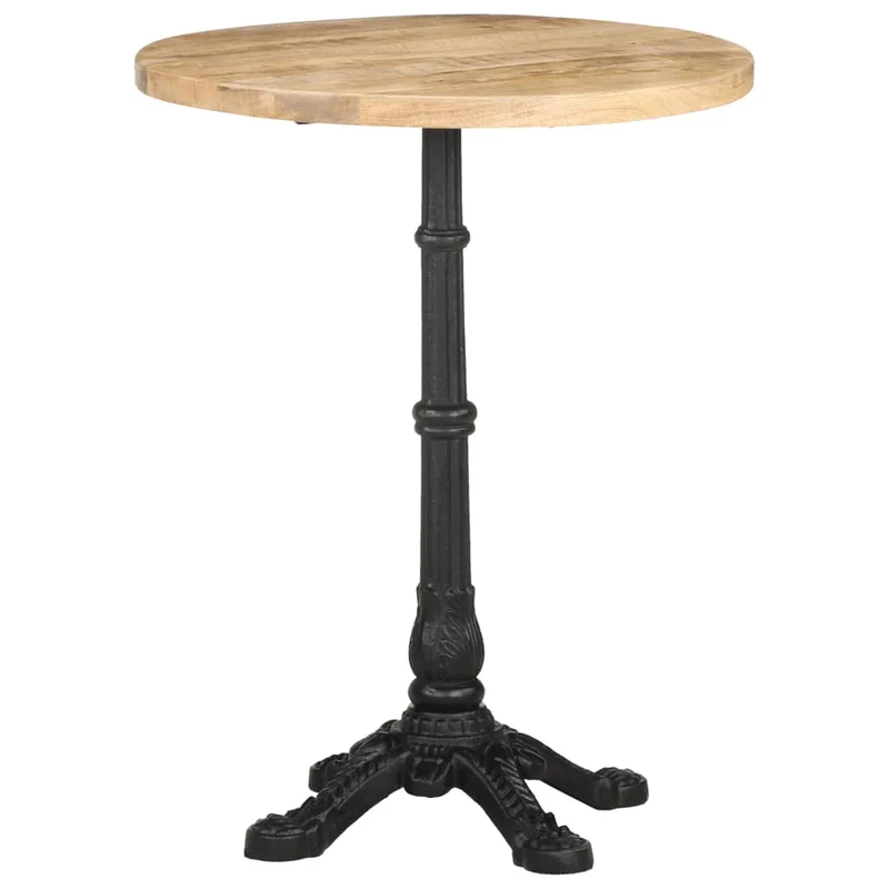 Table d'appoint auxiliaire bistro ø60 x 76 cm bois de manguier et fonte DEC036592