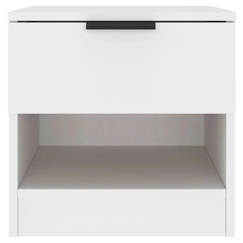 Lot de 2 tables de chevet avec tiroirs 40 x 39 x 40 cm en bois d'ingénierie blanc DEC034980