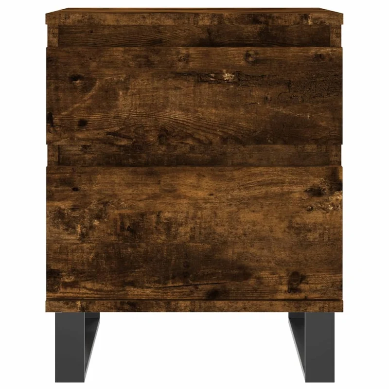 Table de chevet avec tiroir et compartiment avec porte 40 x 35 x 50 cm bois d’ingénierie marron et métal DEC033585