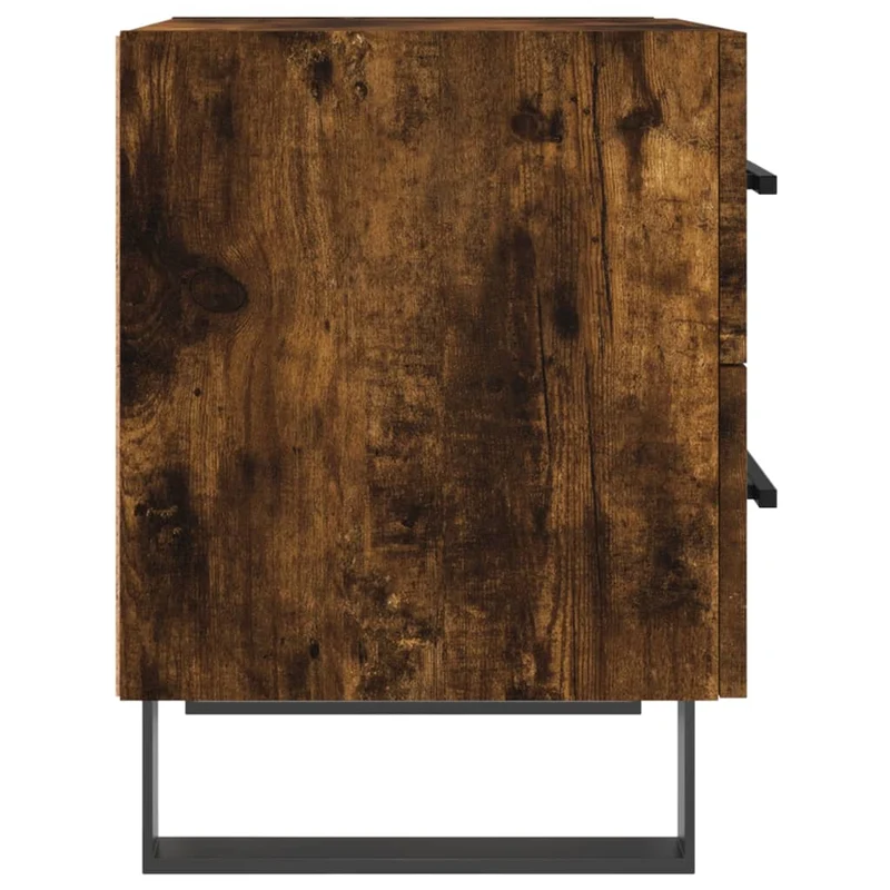 Table de chevet avec tiroirs 40 x 35 x 47,5 cm bois d’ingénierie marron et fer DEC033574