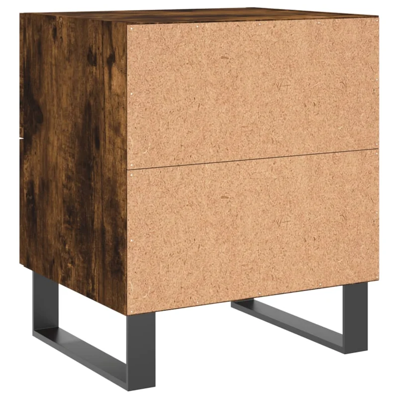 Table de chevet avec tiroirs 40 x 35 x 47,5 cm bois d’ingénierie marron et fer DEC033574