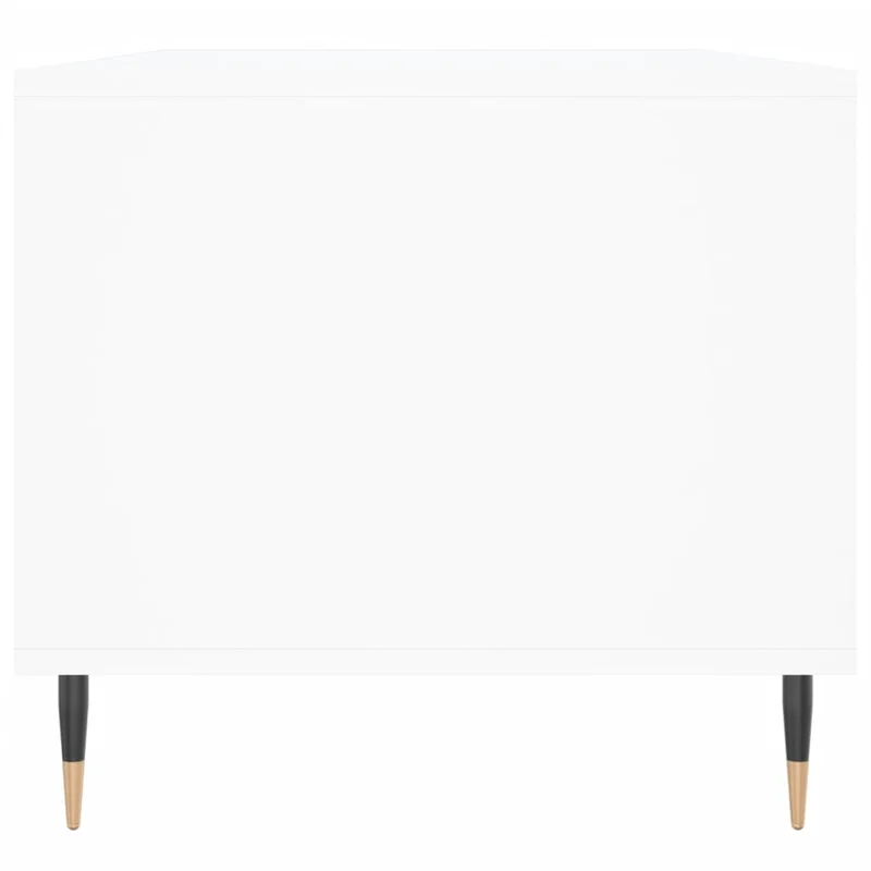 Table basse avec tiroir et étagères design moderne 90 x 49 x 45 cm bois d'ingénierie blanc et métal DEC037990