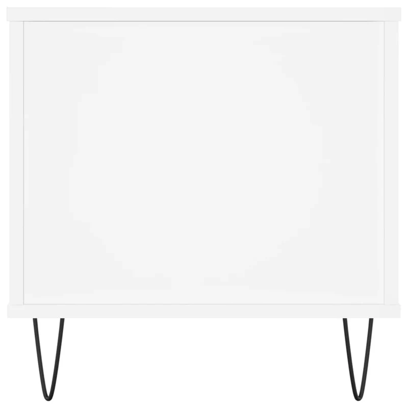 Table basse avec dessus relevable design moderne et contemporain 90 x 44,5 x 45 cm bois d'ingénierie blanc et métal DEC037983