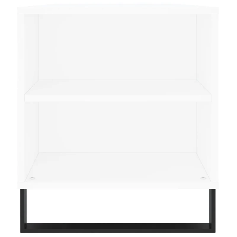 Table basse de salon avec 2 tiroirs et 4 compartiments design moderne 102 x 44,5 x 50 cm bois d'ingénierie blanc et métal DEC037803