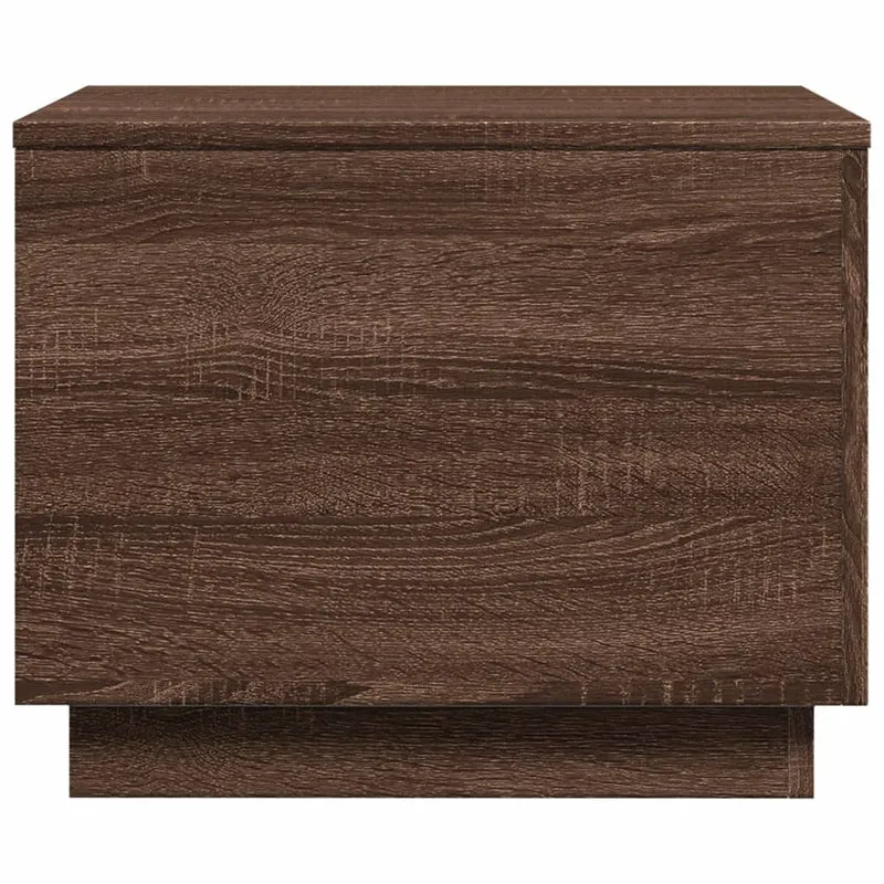 Table basse de salon design moderne avec lumières LED 50 x 50 x 40 cm bois d'ingénierie marron DEC037632