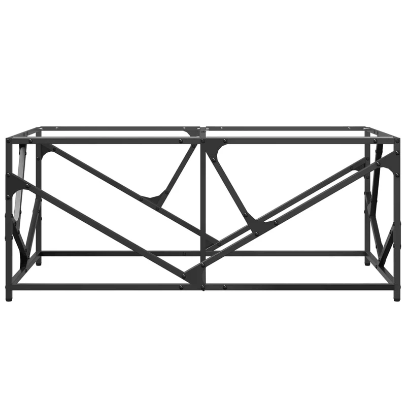 Table basse de salon design industriel avec dessus en verre transparent 98,5 x 50 x 41cm acier et verre DEC037378