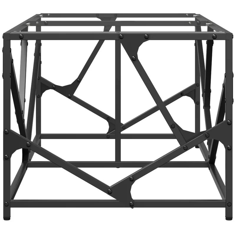 Table basse de salon design industriel avec dessus en verre transparent 98,5 x 50 x 41cm acier et verre DEC037378