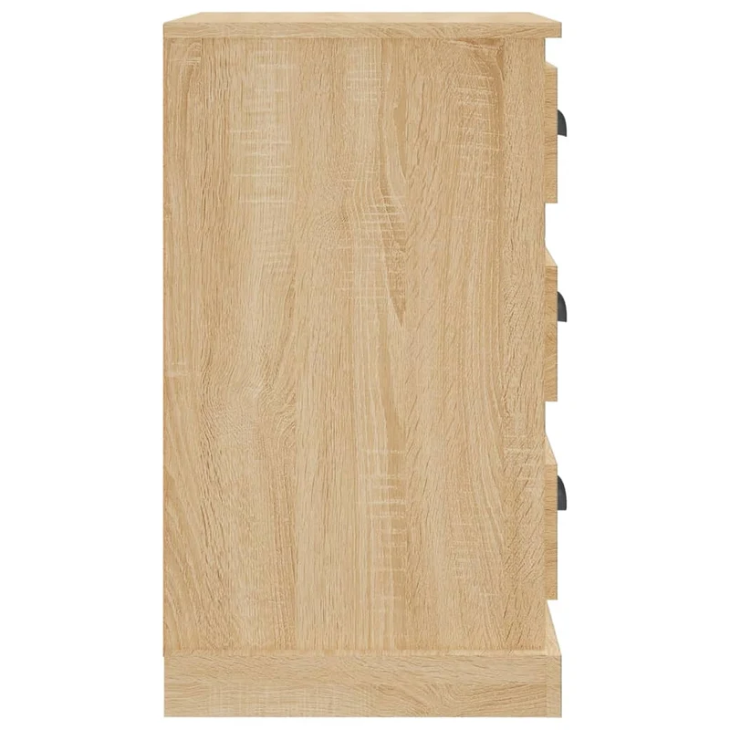 Table de chevet avec 3 tiroirs 39 x 39 x 67 cm bois d'ingénierie couleur chêne DEC033813