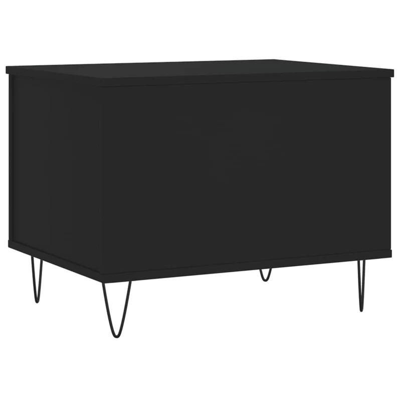 Table basse avec plateau relevable design moderne et contemporaine 60 x 44,5 x 45 cm bois d'ingénierie noir et métal DEC039701