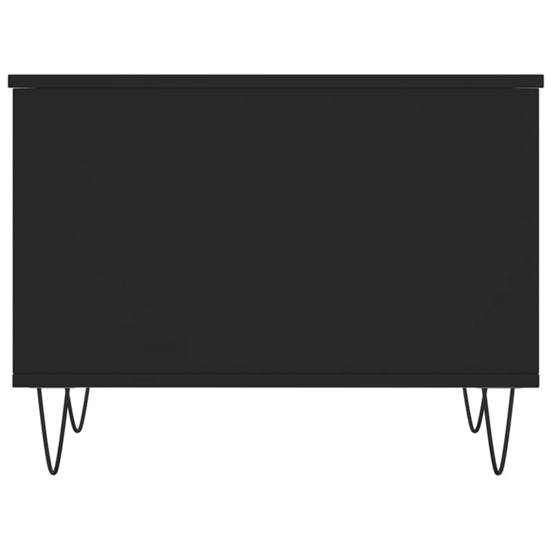 Table basse avec plateau relevable design moderne et contemporaine 60 x 44,5 x 45 cm bois d'ingénierie noir et métal DEC039701