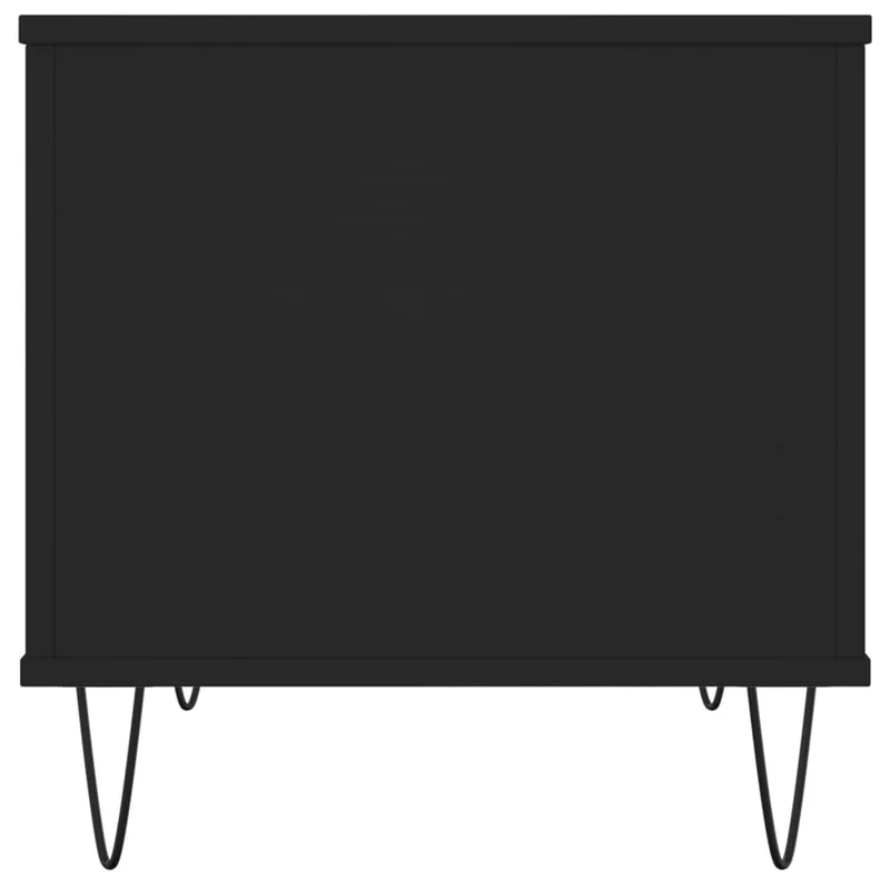 Table basse avec plateau relevable design moderne et contemporaine 60 x 44,5 x 45 cm bois d'ingénierie noir et métal DEC039701
