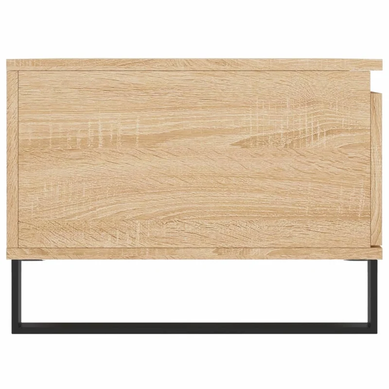 Table basse avec tiroir design rustique moderne 90 x 50 x 36,5 cm bois d'ingénierie couleur chêne et métal DEC039035