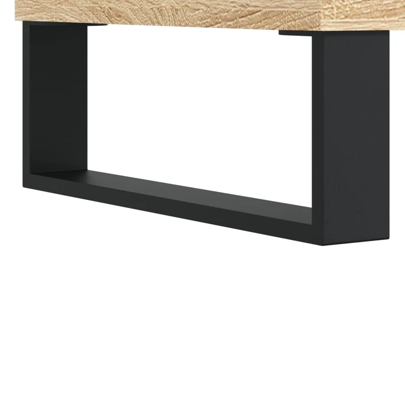 Table basse avec tiroir design rustique moderne 90 x 50 x 36,5 cm bois d'ingénierie couleur chêne et métal DEC039035