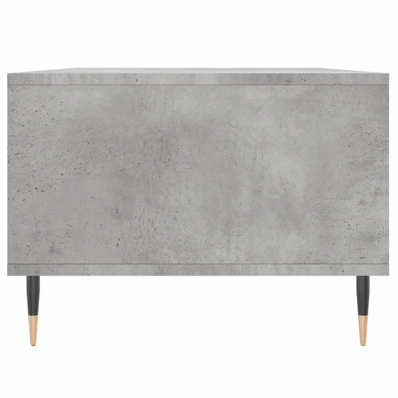 Table basse design moderne avec tiroir et 2 compartiments 90 x 50 x 36,5 cm bois d'ingénierie gris et métal DEC039368