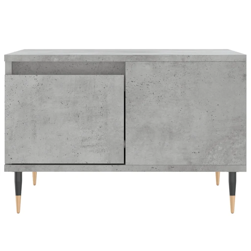 Table basse avec tiroir design moderne et contemporaine 55 x 55 x 36,5 cm bois d'ingénierie gris et métal DEC039305