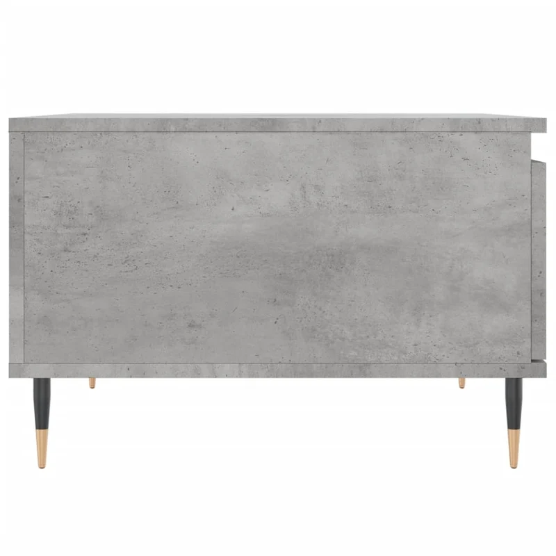 Table basse avec tiroir design moderne et contemporaine 55 x 55 x 36,5 cm bois d'ingénierie gris et métal DEC039305