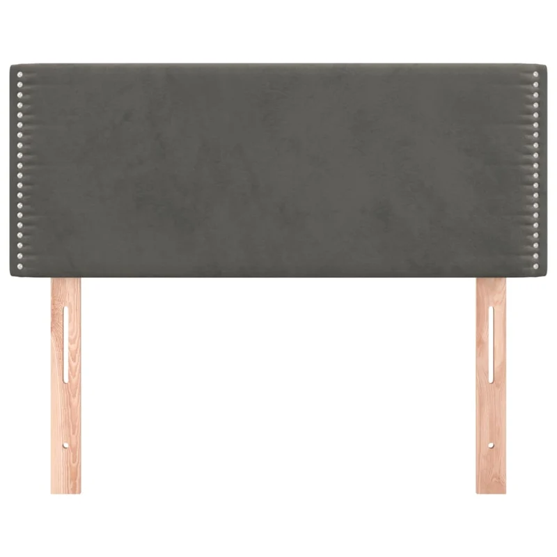 Tête de lit accessoire couchage chambre à coucher meuble 100 x 5 x 78/88 cm tissu velours gris foncé TDL0203190