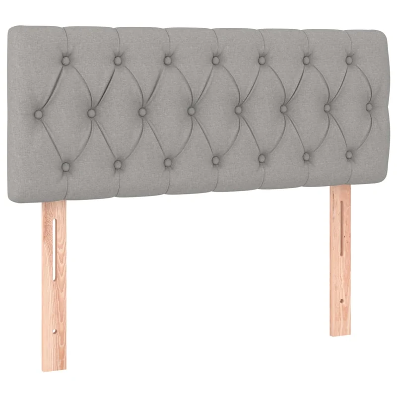 Cadre de lit LED avec sommier tête de lit matelas 90x200cm tissu gris clair TDL0209456