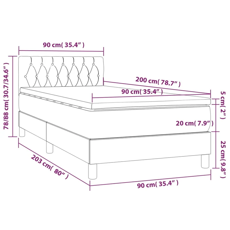 Cadre de lit LED avec sommier tête de lit matelas 90x200cm tissu gris clair TDL0209456
