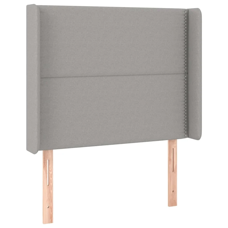 Cadre de lit LED avec sommier tête de lit matelas 90x200cm tissu gris clair TDL0209444
