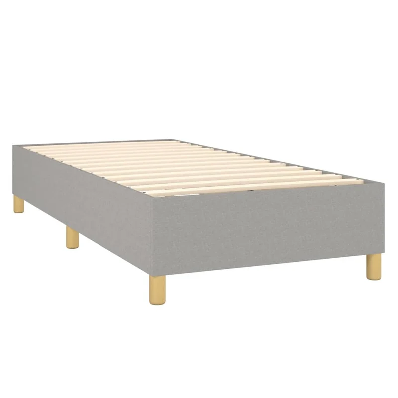 Cadre de lit LED avec sommier tête de lit matelas 90x200cm tissu gris clair TDL0209457
