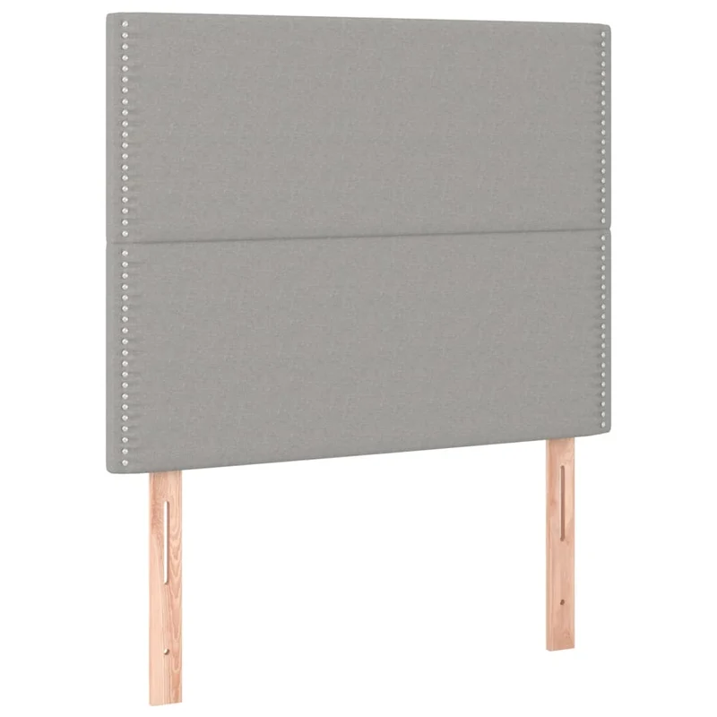 Cadre de lit LED avec sommier tête de lit matelas 90x200cm tissu gris clair TDL0209457