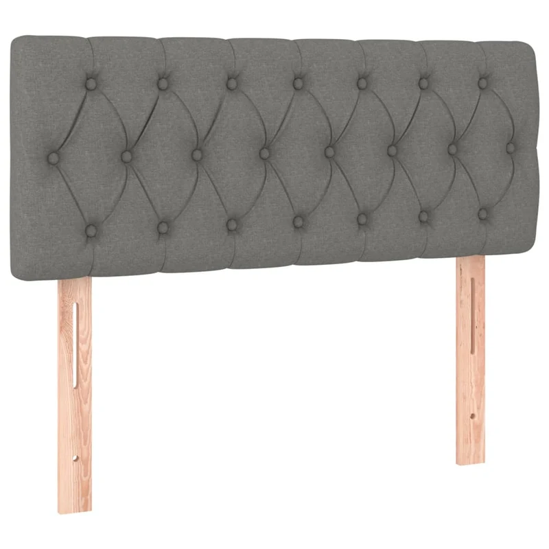 Cadre de lit LED avec sommier tête de lit matelas 90x200cm tissu gris foncé TDL0209387
