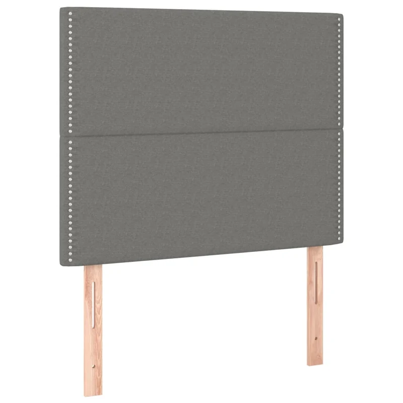 Cadre de lit LED avec sommier tête de lit matelas 90x200cm tissu gris foncé TDL0209375