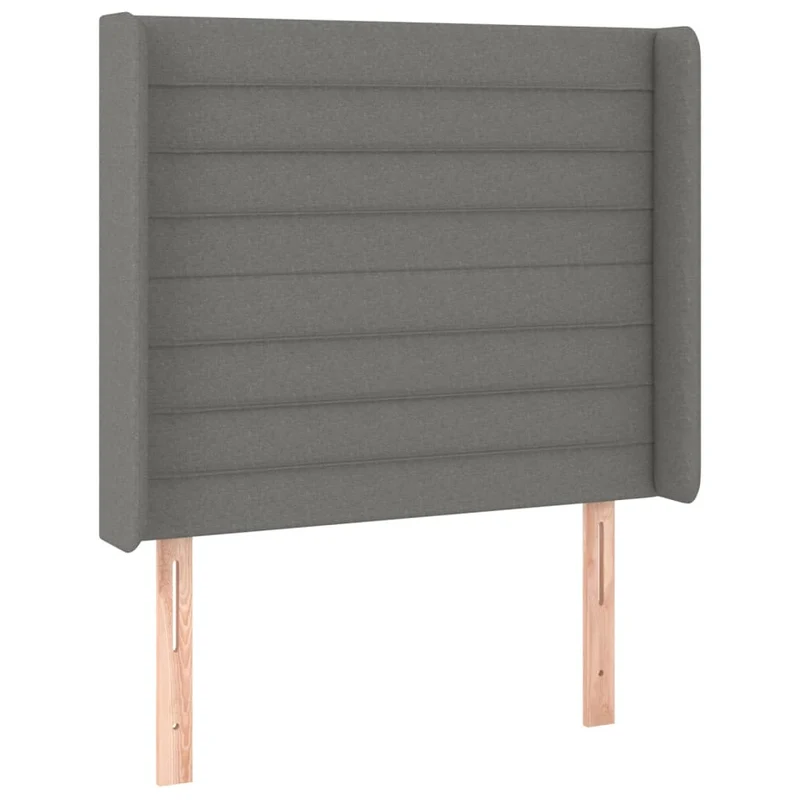 Cadre de lit LED avec sommier tête de lit matelas 90x200cm tissu gris foncé TDL0209376