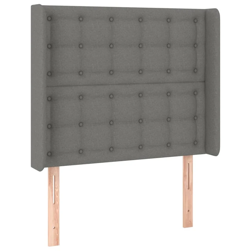 Cadre de lit LED avec sommier tête de lit matelas 100x200 cm tissu gris foncé TDL0208431