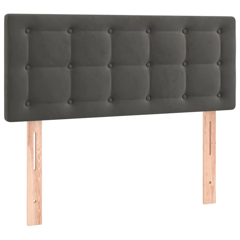 Cadre de lit LED avec sommier tête de lit matelas surmatelas 100x200 cm tissu velours gris foncé TDL0207747