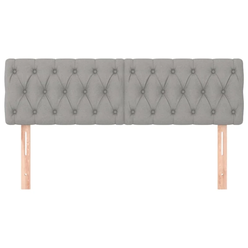 Tête de lit accessoire couchage chambre à coucher meuble en 2 parties 72 x 7 x 78/88 cm tissu gris clair TDL0206423