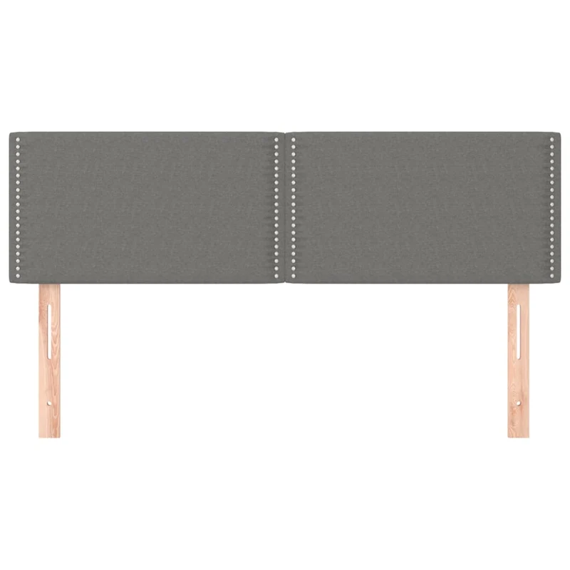 Tête de lit accessoire couchage chambre à coucher meuble en 2 parties 72 x 5 x 78/88 cm tissu gris foncé TDL0206370