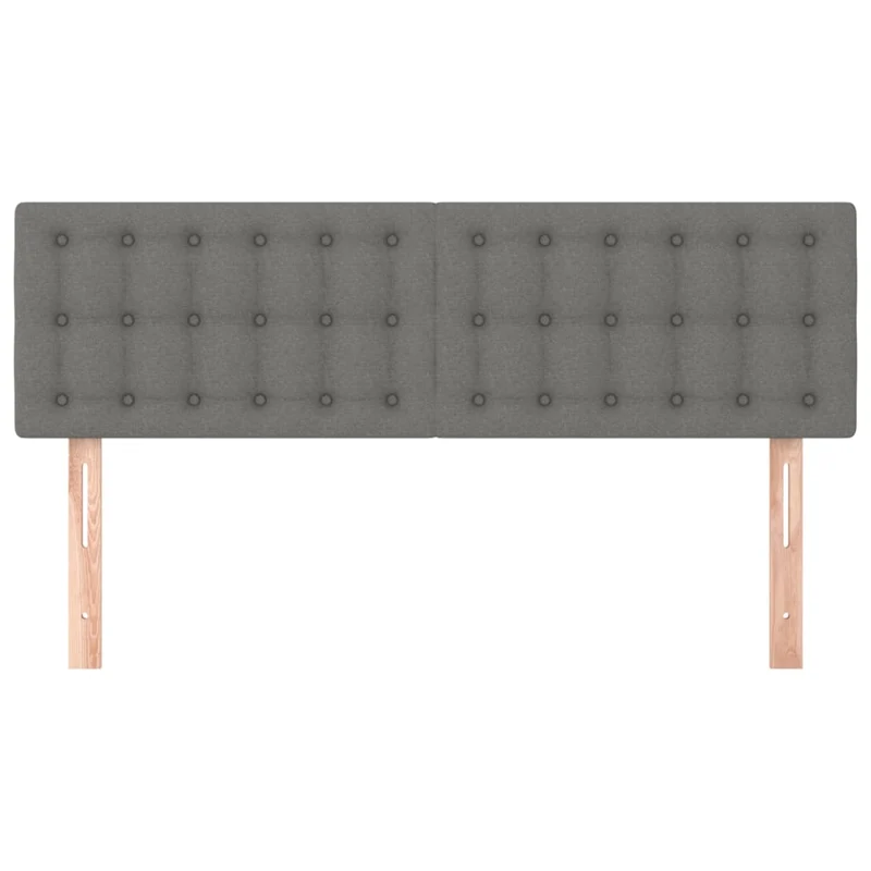 Tête de lit accessoire couchage chambre à coucher meuble en 2 parties capitonné 72 x 5 x 78/88 cm tissu gris foncé TDL0206368