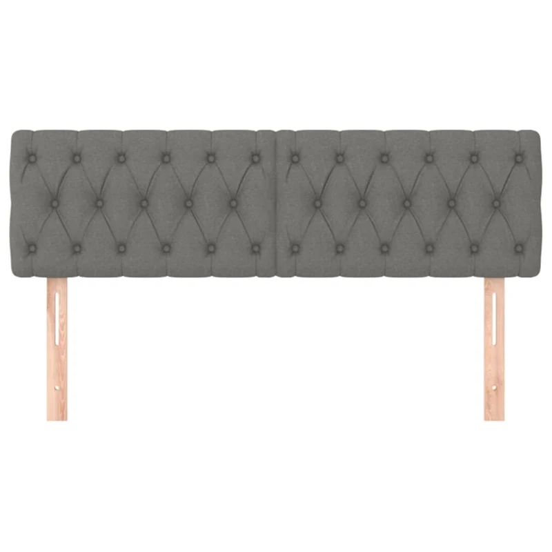 Tête de lit accessoire couchage chambre à coucher meuble en 2 parties 72 x 7 x 78/88 cm tissu gris foncé TDL0206362