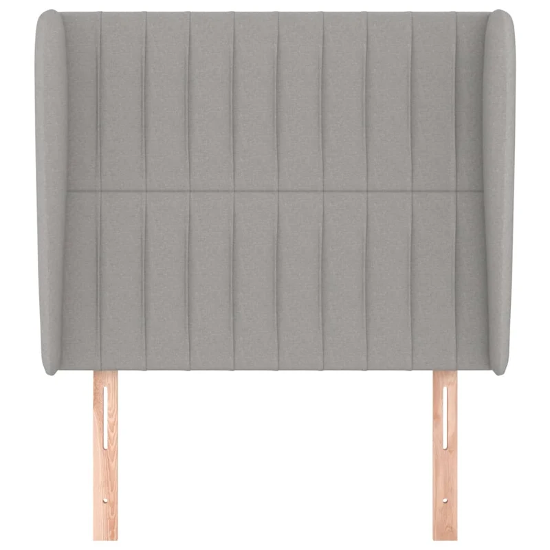 Tête de lit accessoire couchage chambre à coucher meuble avec rebord latéral 103 x 23 x 118/128 cm tissu gris clair TDL0205297