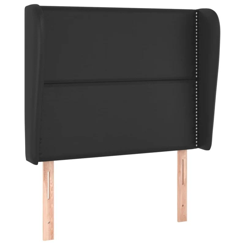 Tête de lit accessoire couchage chambre à coucher meuble avec rebord latéral 103 x 23 x 118/128 cm synthétique noir TDL0204608