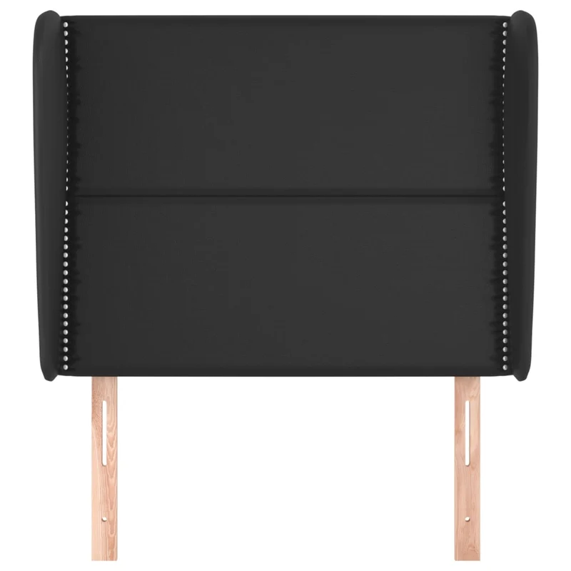 Tête de lit accessoire couchage chambre à coucher meuble avec rebord latéral 103 x 23 x 118/128 cm synthétique noir TDL0204608