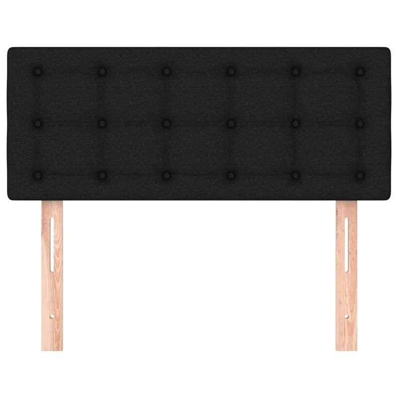Tête de lit accessoire couchage chambre à coucher meuble 100 x 5 x 78/88 cm tissu noir TDL0202395