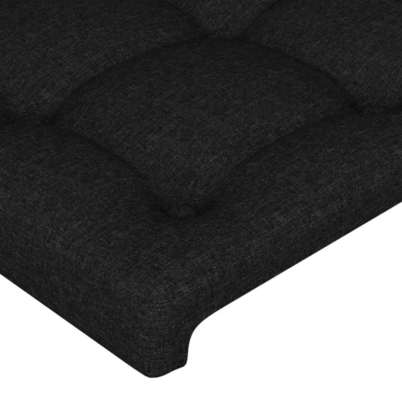 Tête de lit accessoire couchage chambre à coucher meuble 100 x 5 x 78/88 cm tissu noir TDL0202395