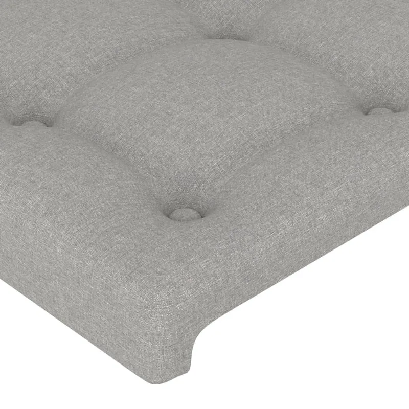 Tête de lit accessoire couchage chambre à coucher meuble à LED 90 x 5 x 78/88 cm tissu gris clair TDL0201236