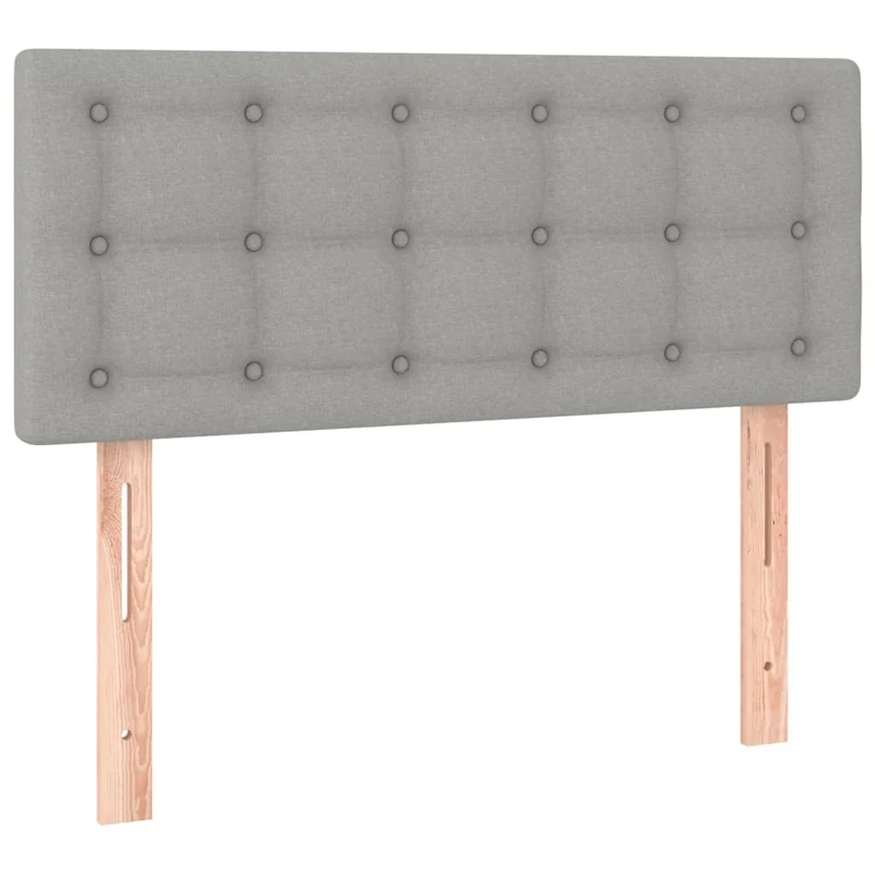 Cadre de lit LED avec sommier tête de lit matelas surmatelas 100x200 cm en tissu gris clair TDL0207961