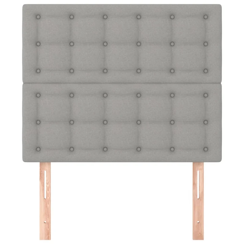 Tête de lit accessoire couchage chambre à coucher meuble 2 parties capitonné 100 x 5 x 78/88 cm tissu gris clair TDL0206452
