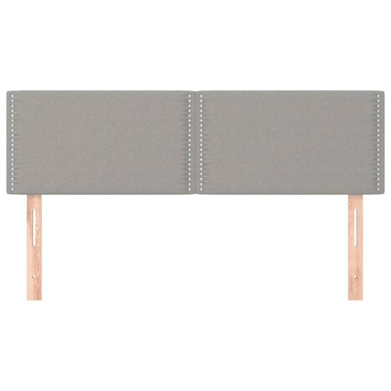 Tête de lit accessoire couchage chambre à coucher meuble en 2 parties 72 x 5 x 78/88 cm tissu gris clair TDL0206431