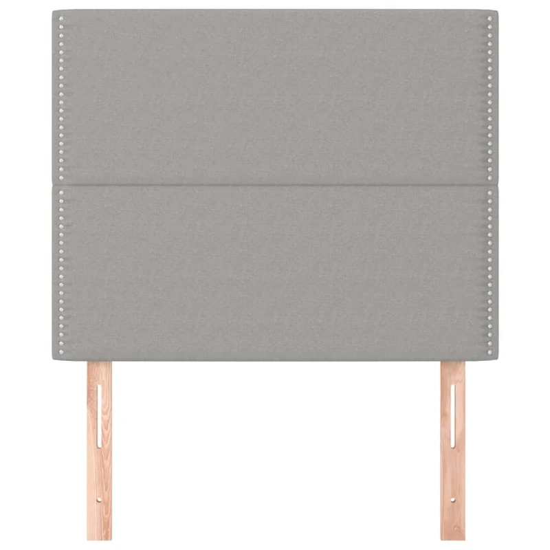 Tête de lit accessoire couchage chambre à coucher meuble 2 parties 90 x 5 x 78/88 cm tissu gris clair TDL0206405