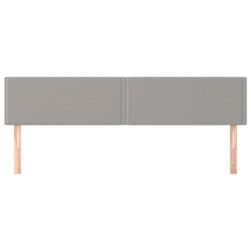 Tête de lit accessoire couchage chambre à coucher meuble en 2 parties 90 x 5 x 78/88 cm tissu gris clair TDL0206404