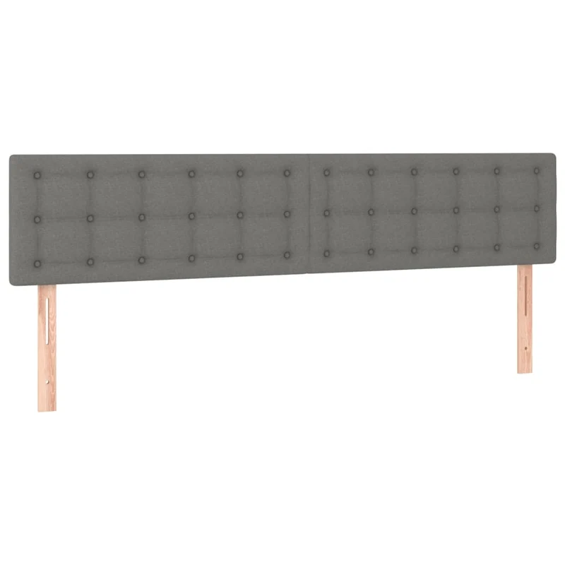 Tête de lit accessoire couchage chambre à coucher meuble en 2 parties 100 x 5 x 78/88 cm tissu gris foncé TDL0206391